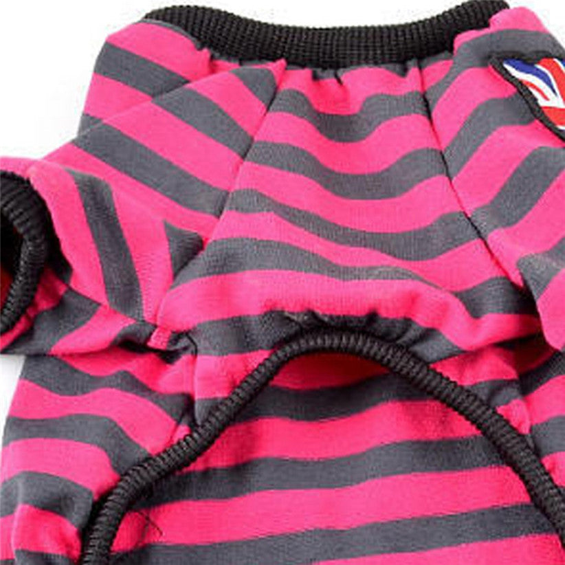 KFX-4721981 Casual Striped Round Neck Pet T-Shirt - Warm and Comfortable Dog Clothing