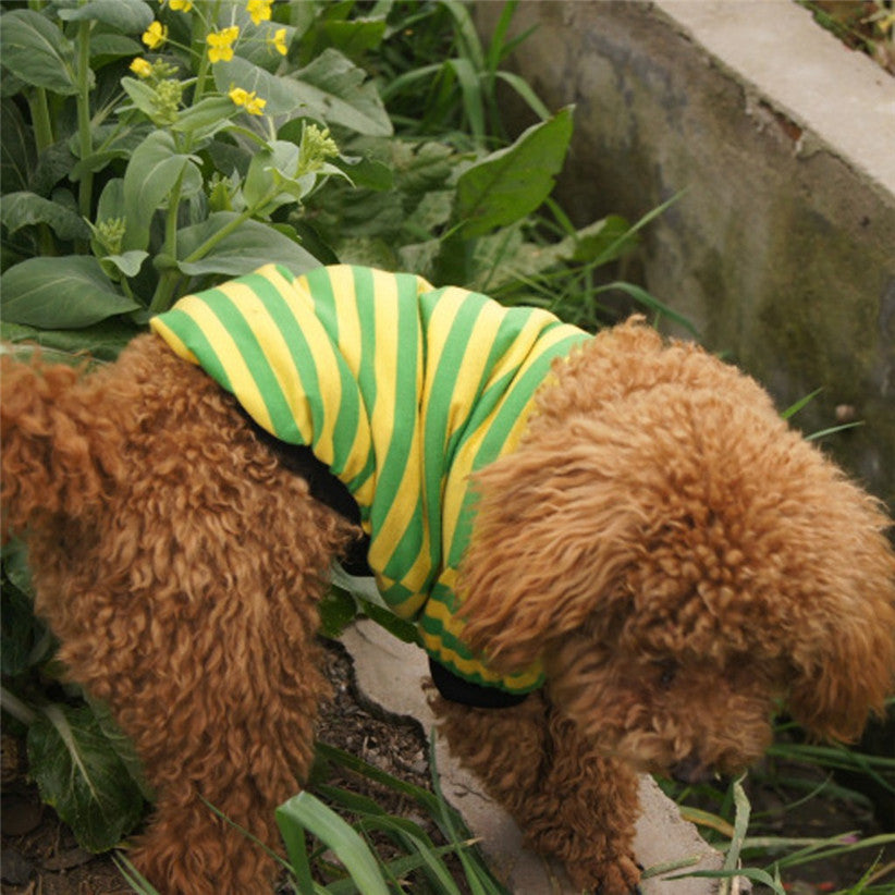 KFX-4721981 Casual Striped Round Neck Pet T-Shirt - Warm and Comfortable Dog Clothing
