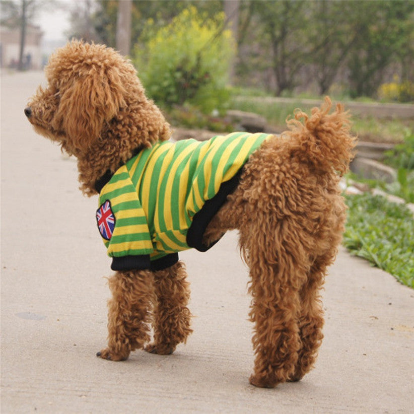 KFX-4721981 Casual Striped Round Neck Pet T-Shirt - Warm and Comfortable Dog Clothing
