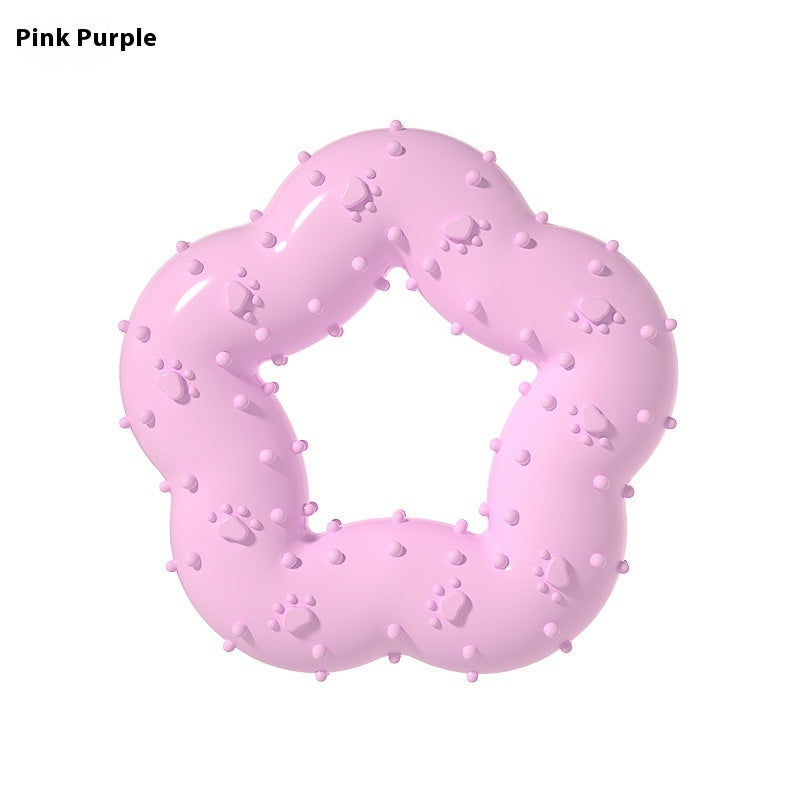 KFX-4722237 Large Flower Shape TPR Molar Dog Toy for Teeth Cleaning and Chewing