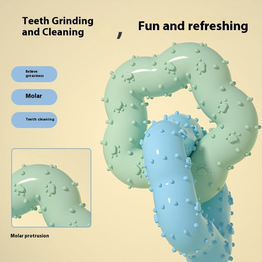 KFX-4722237 Large Flower Shape TPR Molar Dog Toy for Teeth Cleaning and Chewing