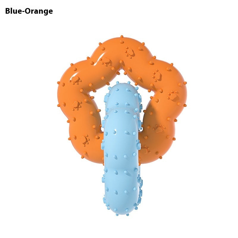 KFX-4722237 Large Flower Shape TPR Molar Dog Toy for Teeth Cleaning and Chewing