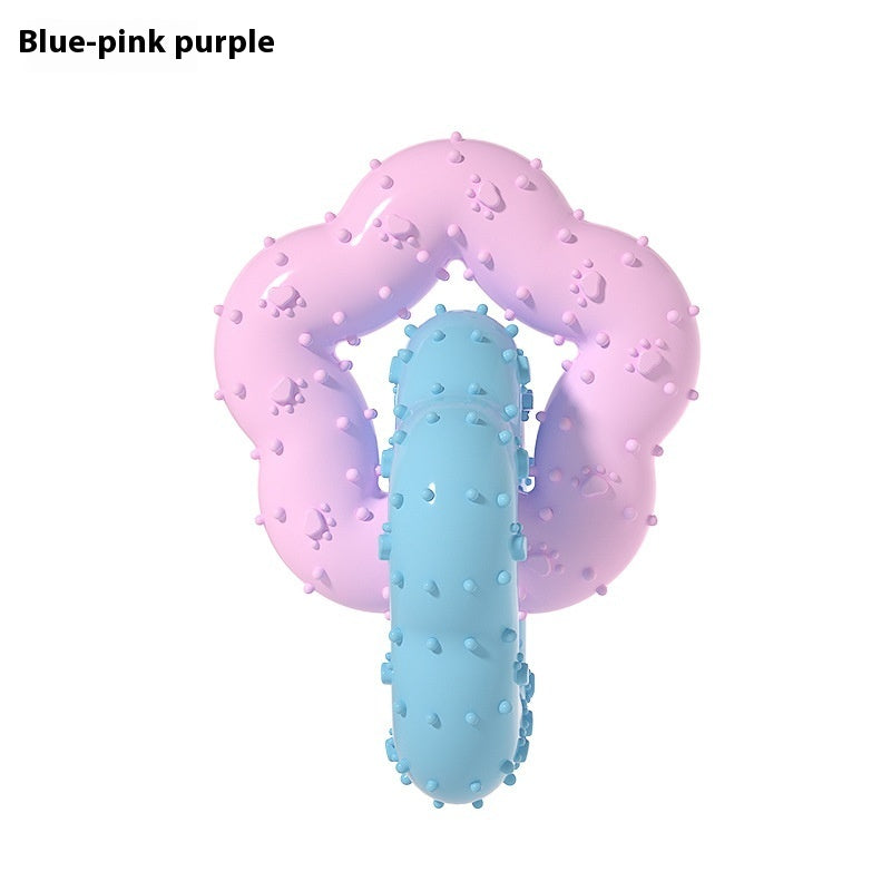 KFX-4722237 Large Flower Shape TPR Molar Dog Toy for Teeth Cleaning and Chewing