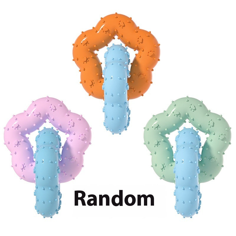 KFX-4722237 Large Flower Shape TPR Molar Dog Toy for Teeth Cleaning and Chewing