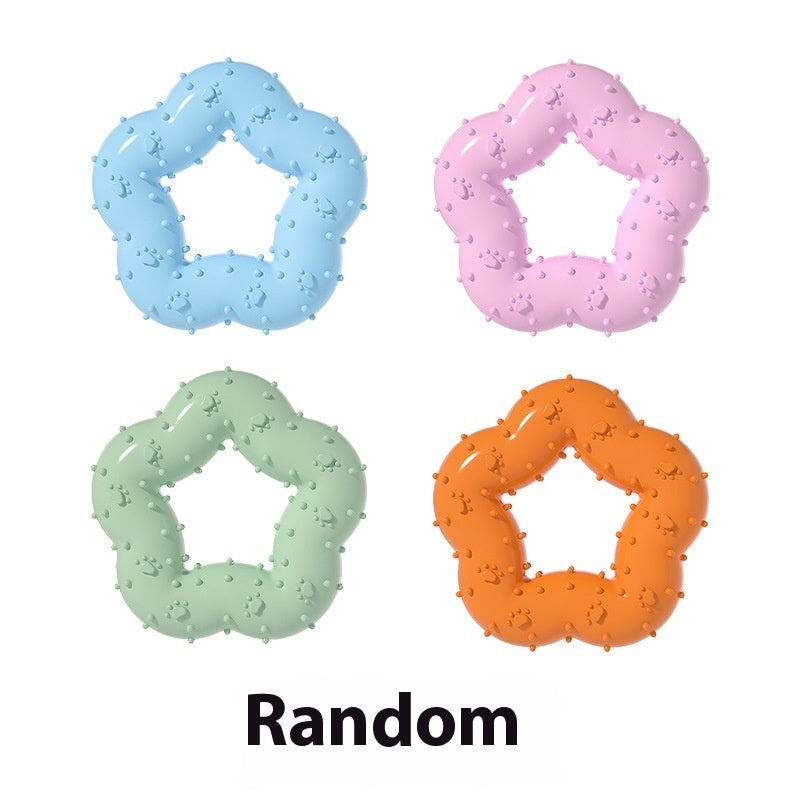 KFX-4722237 Large Flower Shape TPR Molar Dog Toy for Teeth Cleaning and Chewing