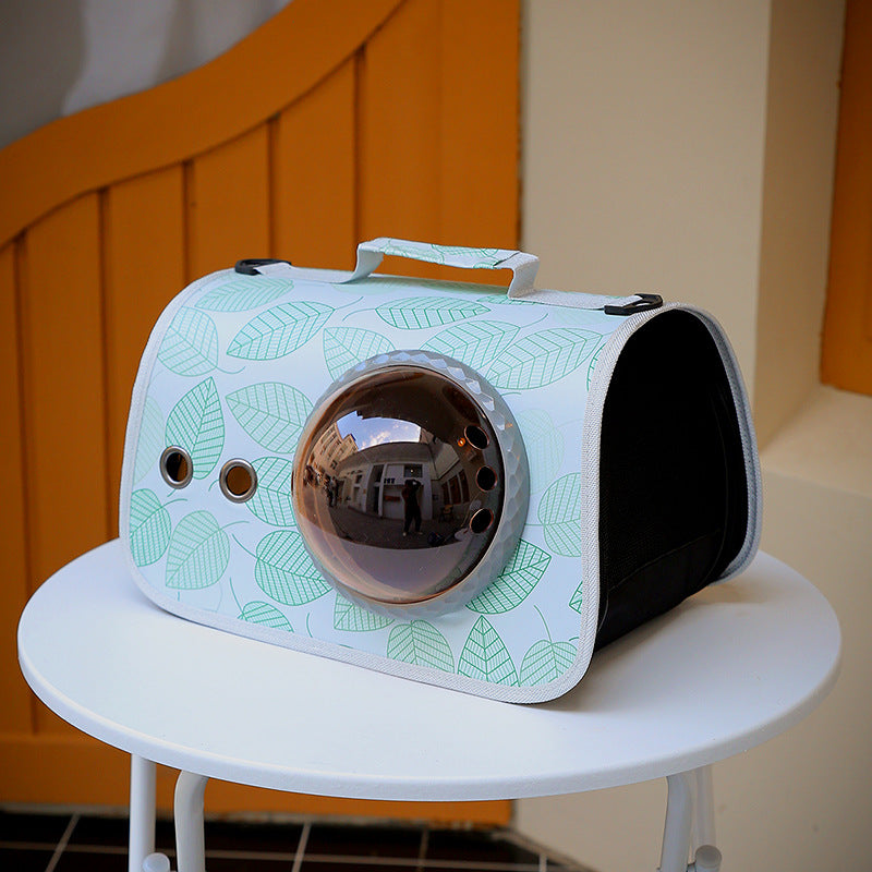KFX-4723261 Portable Transparent Pet Bag for Cats, Medium Nylon Cat Cage with Cartoon Patterns