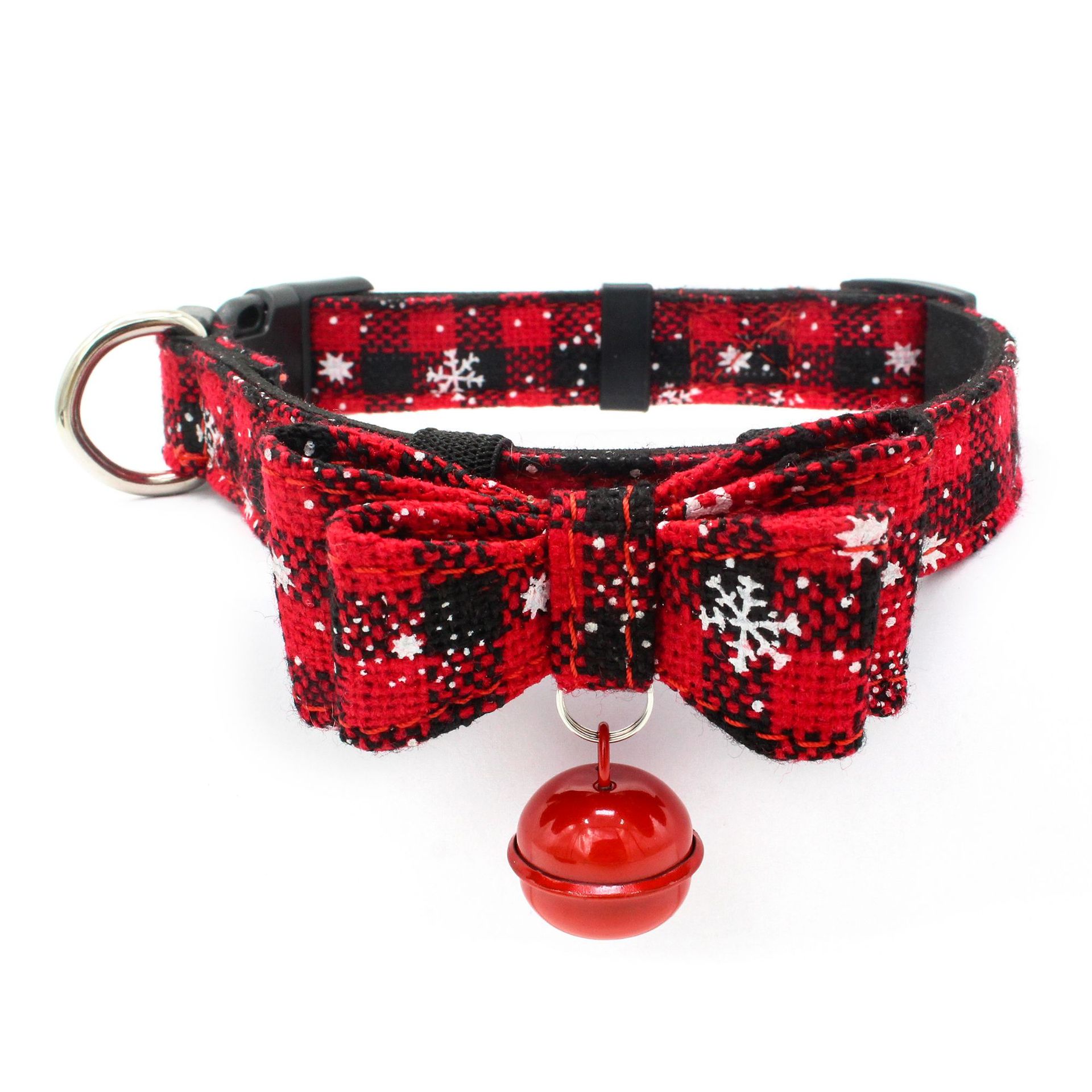 KFX-4727357 Comfortable Bow Collar with Soft Suede Microfiber Backing for Pets - Adjustable Sizes XS to L