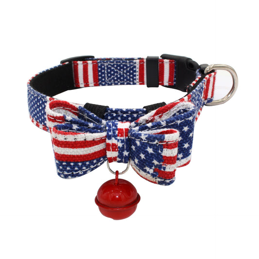 KFX-4727357 Comfortable Bow Collar with Soft Suede Microfiber Backing for Pets - Adjustable Sizes XS to L