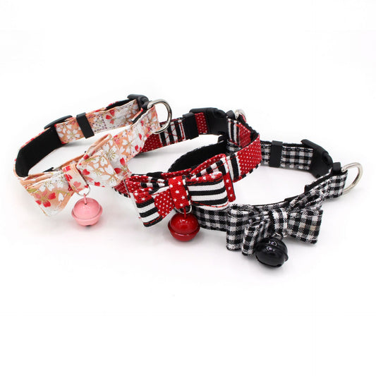 KFX-4727357 Comfortable Bow Collar with Soft Suede Microfiber Backing for Pets - Adjustable Sizes XS to L