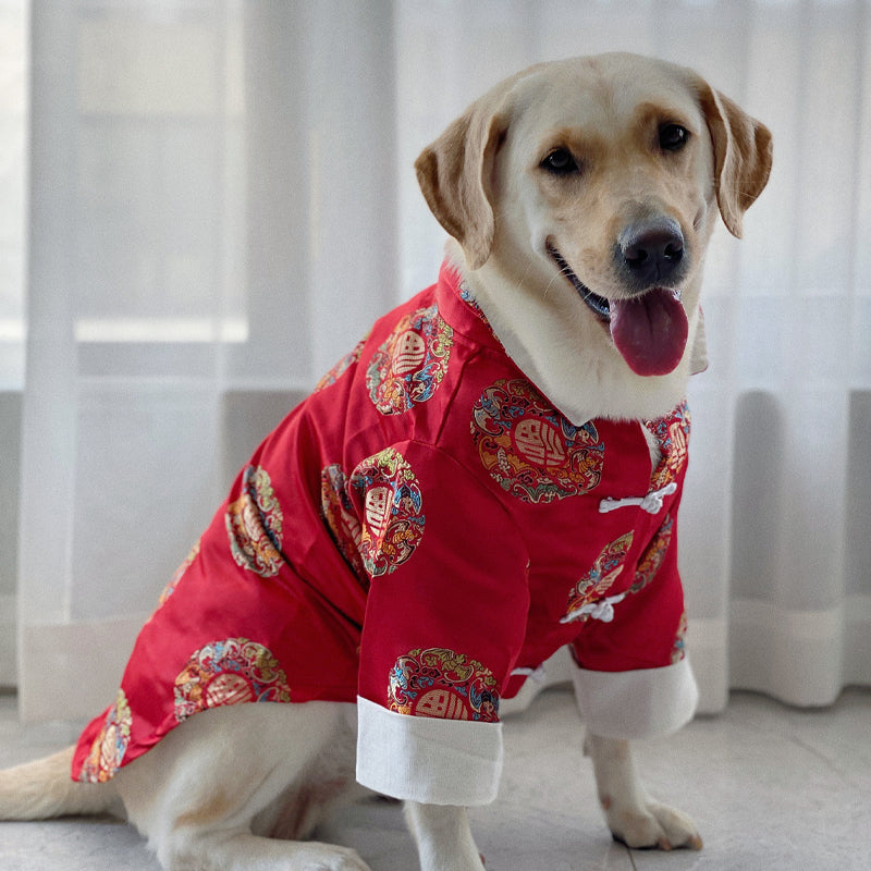 KFX-4727741 Festive Tang Suit for Pets - Winter Cotton Clothes in Various Sizes
