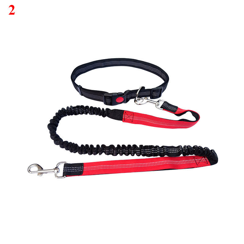 KFX-4729149 Elastic Traction Rope Belt for Pet Walking and Running - Adjustable Length and Comfortable Cushioning