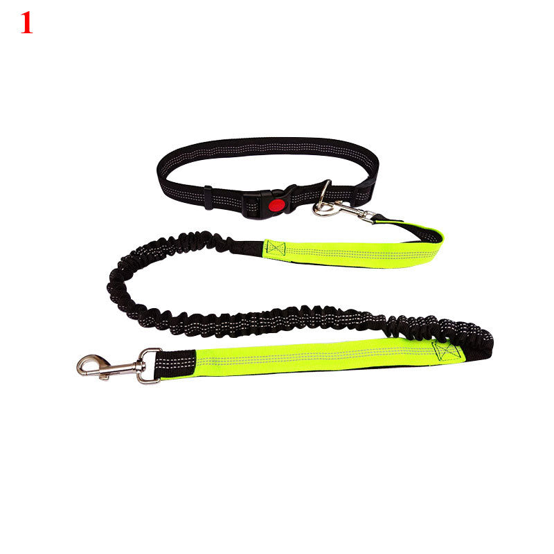 KFX-4729149 Elastic Traction Rope Belt for Pet Walking and Running - Adjustable Length and Comfortable Cushioning