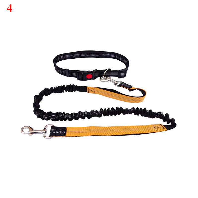 KFX-4729149 Elastic Traction Rope Belt for Pet Walking and Running - Adjustable Length and Comfortable Cushioning