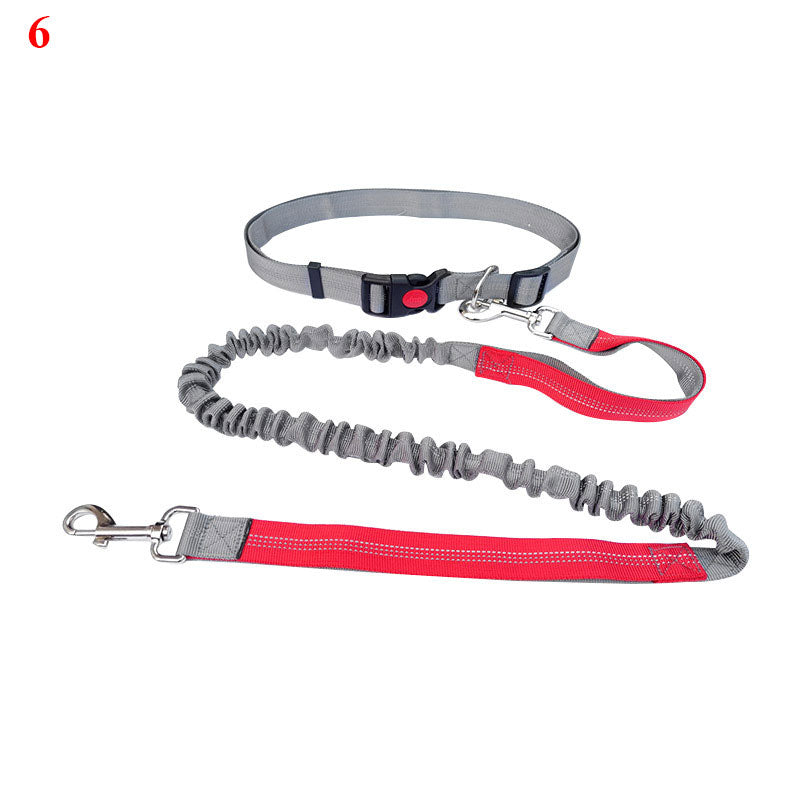KFX-4729149 Elastic Traction Rope Belt for Pet Walking and Running - Adjustable Length and Comfortable Cushioning