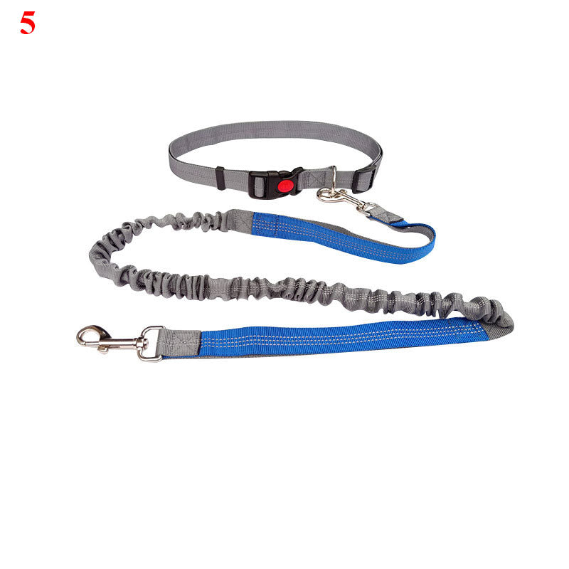 KFX-4729149 Elastic Traction Rope Belt for Pet Walking and Running - Adjustable Length and Comfortable Cushioning