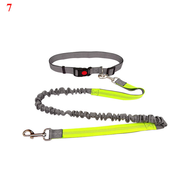 KFX-4729149 Elastic Traction Rope Belt for Pet Walking and Running - Adjustable Length and Comfortable Cushioning