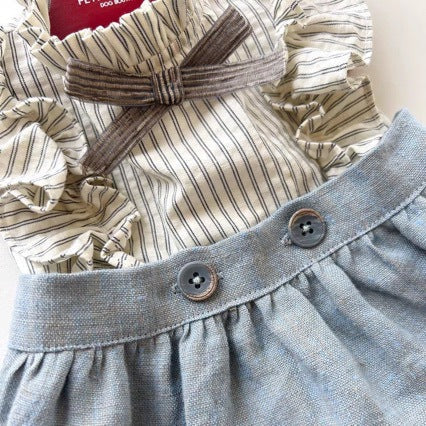 KFX-4729917 Denim Pet Skirt with Faux Layered Style - Blue & Red Options Available