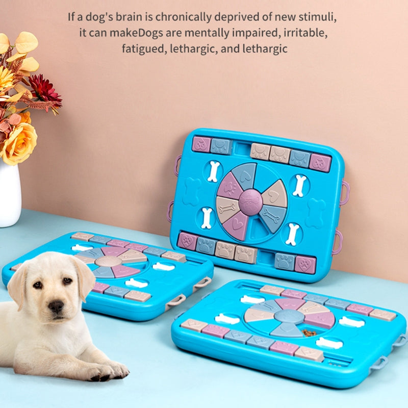 KFX-4730173 Interactive Pet Food Dispenser for Dogs - Educational Slow Feeding Toy with Four Handles and Anti-Skid Base