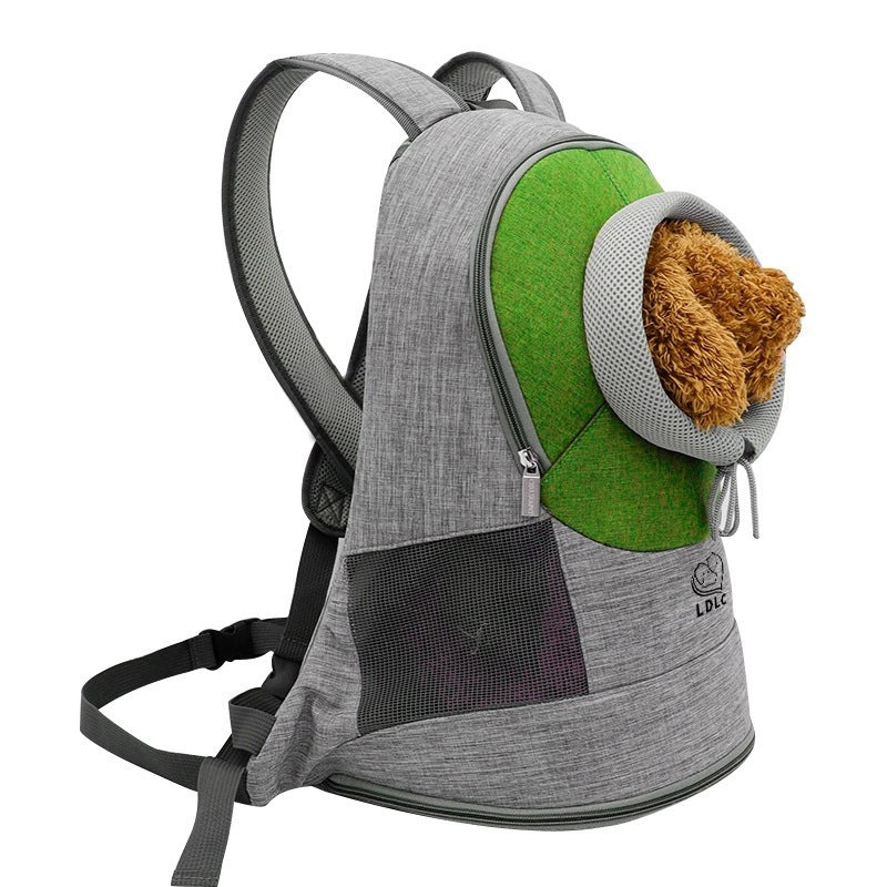 KFX-4731581 Portable Breathable Pet Backpack Carrier for Dogs and Cats, Adjustable with Legs Out Design, Medium to Hard Fabric
