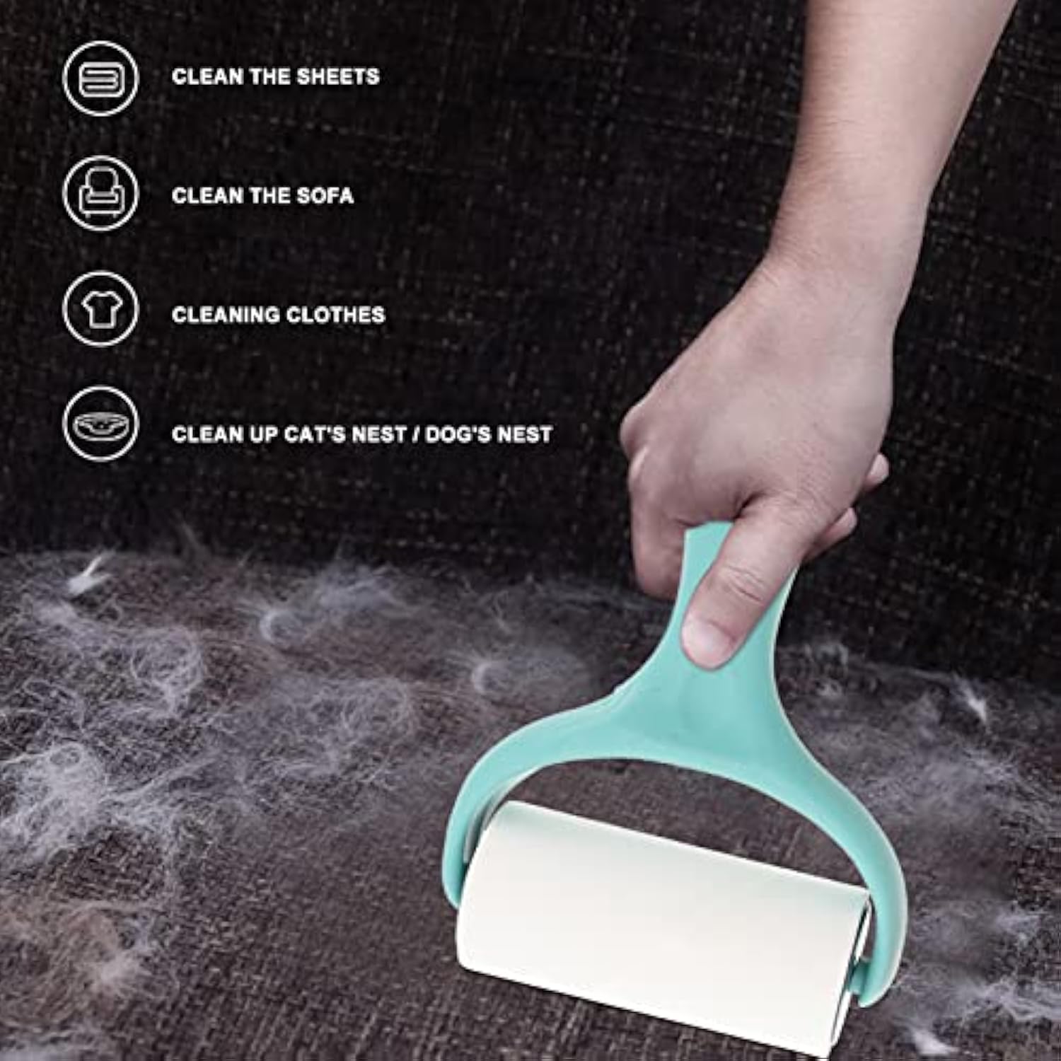 KFX-4732605 Refillable Lint Roller and Fuzz Remover for Effortless Pet Hair and Lint Removal on Fabrics and Furniture