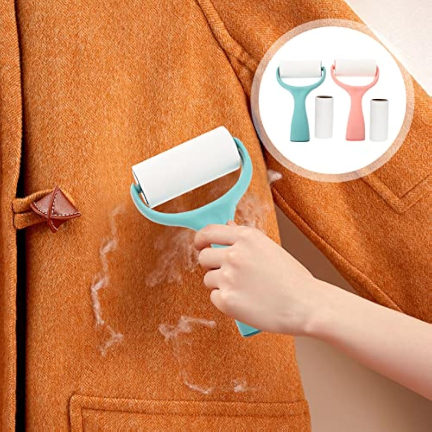 KFX-4732605 Refillable Lint Roller and Fuzz Remover for Effortless Pet Hair and Lint Removal on Fabrics and Furniture