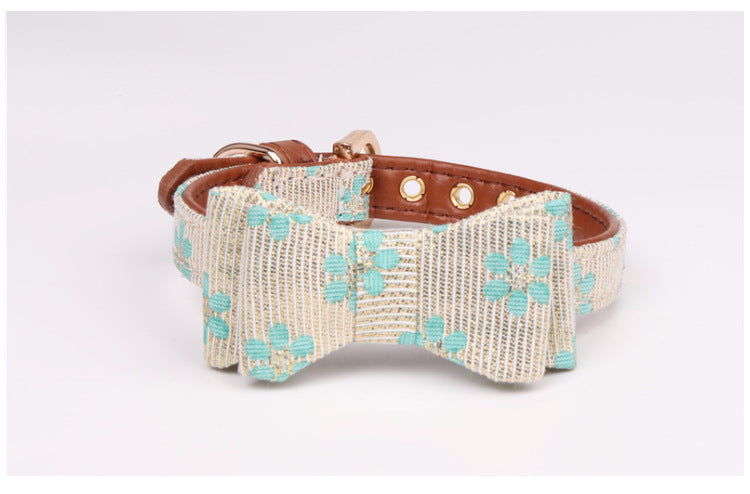 KFX-4737085 Adjustable PU Bow Collar for Pets - Size S, M, L Options Available