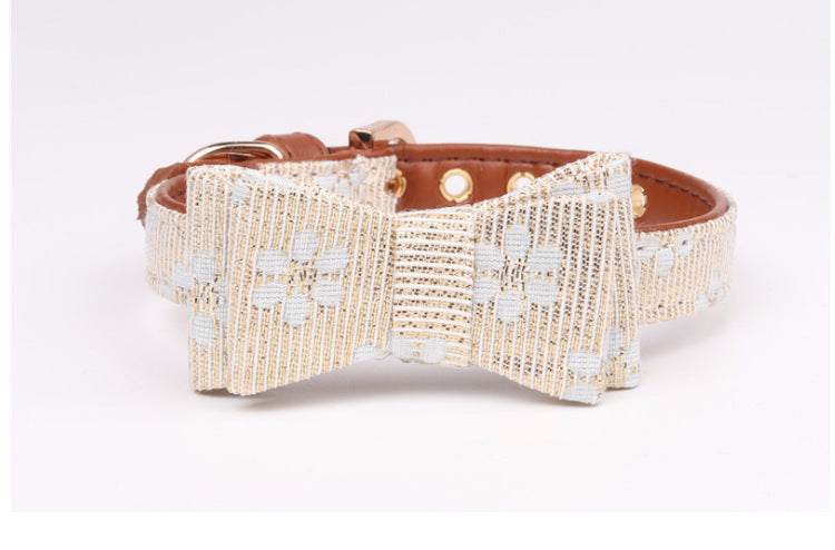 KFX-4737085 Adjustable PU Bow Collar for Pets - Size S, M, L Options Available