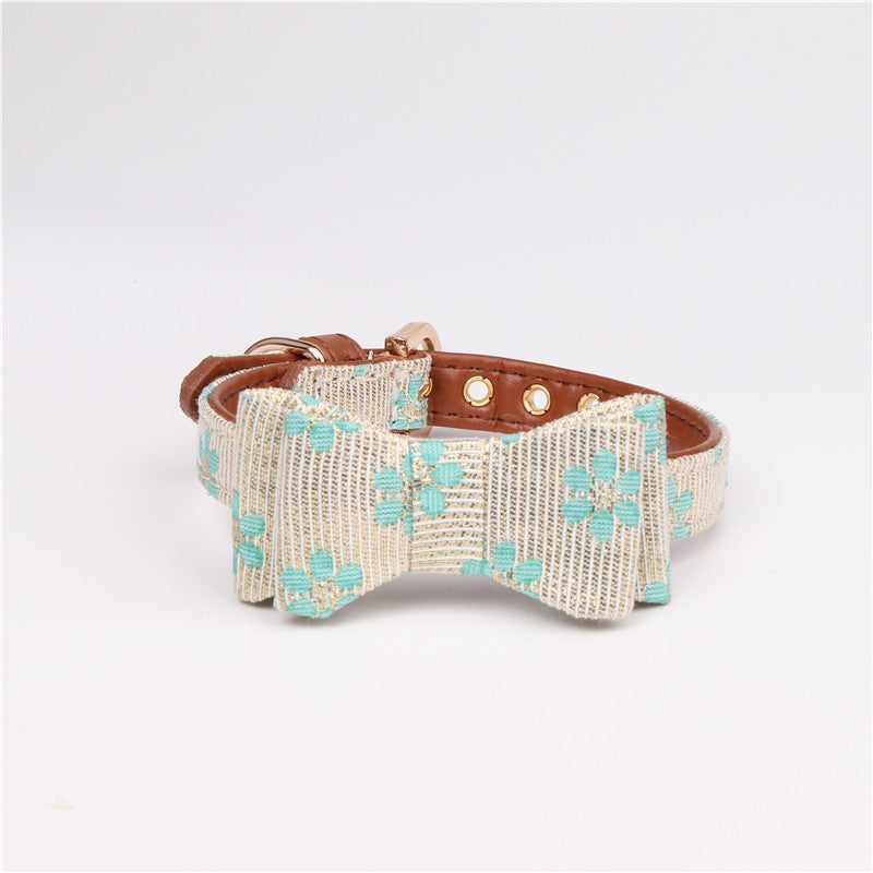 KFX-4737085 Adjustable PU Bow Collar for Pets - Size S, M, L Options Available
