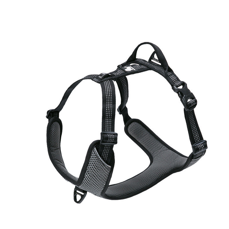 KFX-4740157 Reflective Pet Safety Vest with Adjustable Straps - Light Gray, Black, Orange, Fluorescent Green, XS-XL