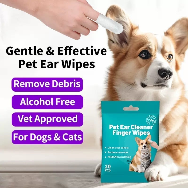 KFX-4740541 Pet Ear and Teeth Cleaning Wipes - 20 Count Pack of Non-Woven Fabric Wipes