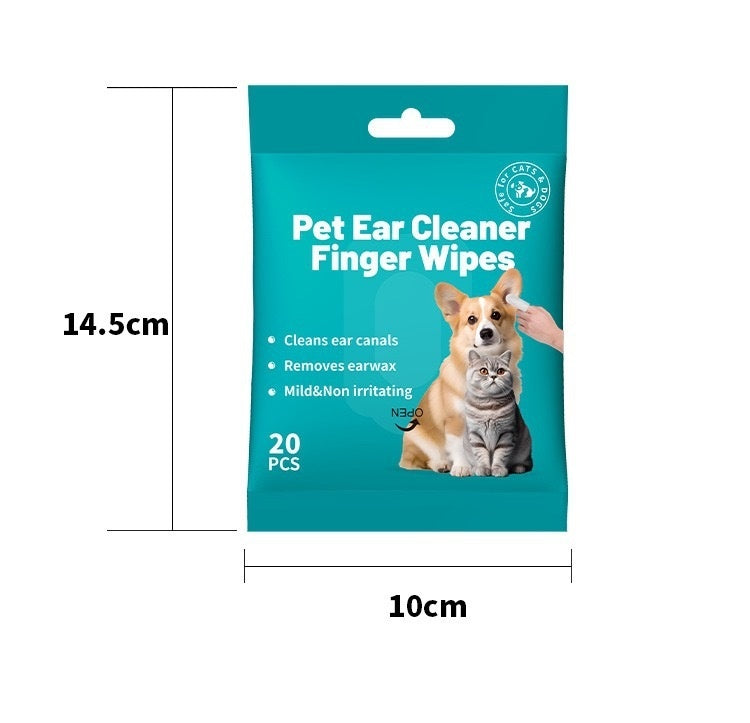 KFX-4740541 Pet Ear and Teeth Cleaning Wipes - 20 Count Pack of Non-Woven Fabric Wipes