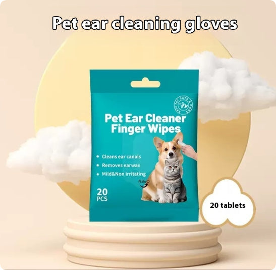 KFX-4740541 Pet Ear and Teeth Cleaning Wipes - 20 Count Pack of Non-Woven Fabric Wipes