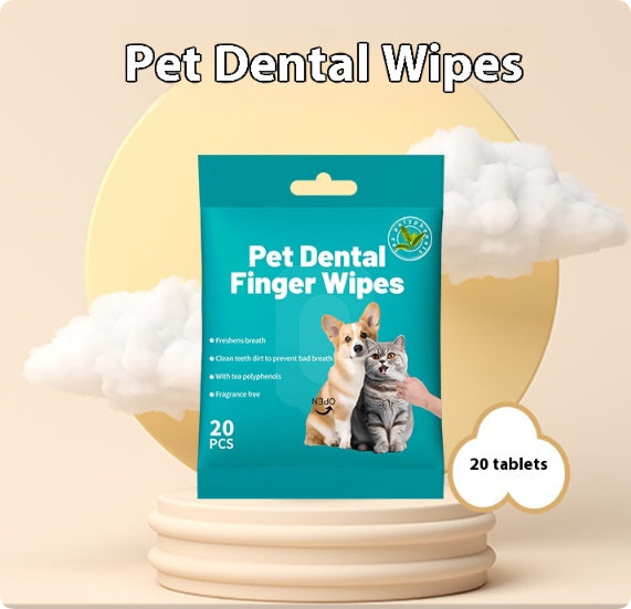 KFX-4740541 Pet Ear and Teeth Cleaning Wipes - 20 Count Pack of Non-Woven Fabric Wipes
