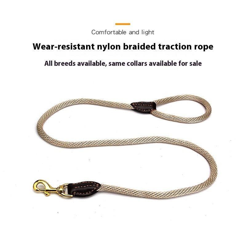 KFX-4740669 Dog Leash with Hand-Holding Rope for Small to Medium Dogs, Nylon Material, 130CM Long