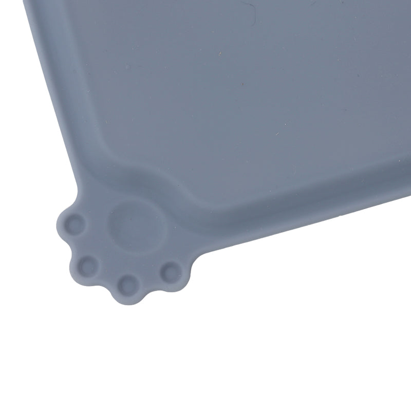 KFX-4742717 Modern Solid Color Silicone Pet Food Mat in Black and Gray, 47x29.5cm
