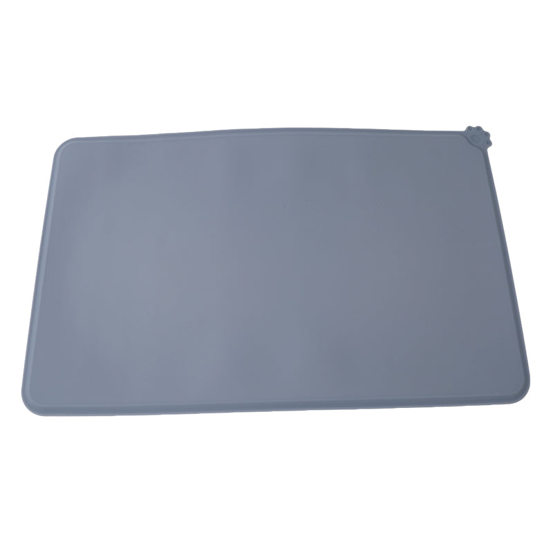 KFX-4742717 Modern Solid Color Silicone Pet Food Mat in Black and Gray, 47x29.5cm