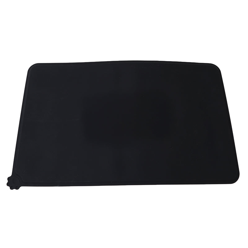 KFX-4742717 Modern Solid Color Silicone Pet Food Mat in Black and Gray, 47x29.5cm