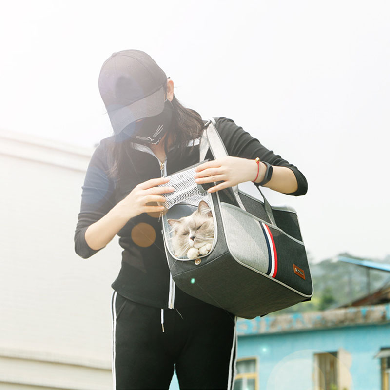 KFX-4743101 Pet Universal Shoulder Bag - Foldable Oxford Cloth Carrier for Pets Up to 12kg - S & L Sizes Available