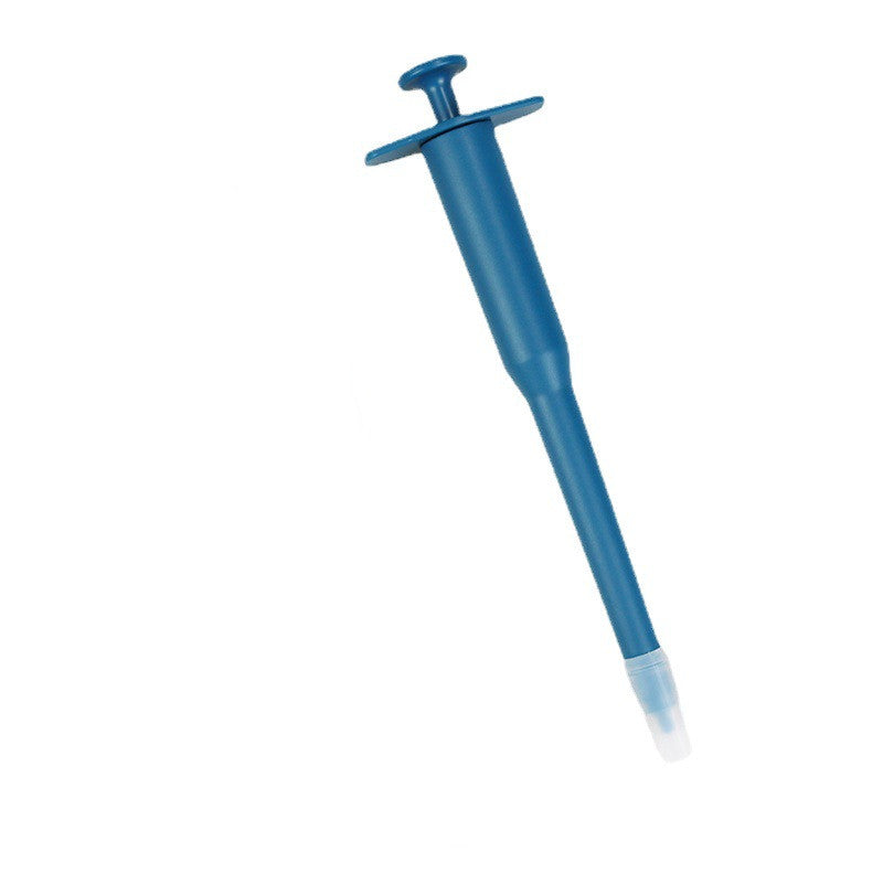 KFX-4744637 Integrated One-Hand Side Grip Pet Feeder - Durable Plastic, Blue and White, 18cm Length
