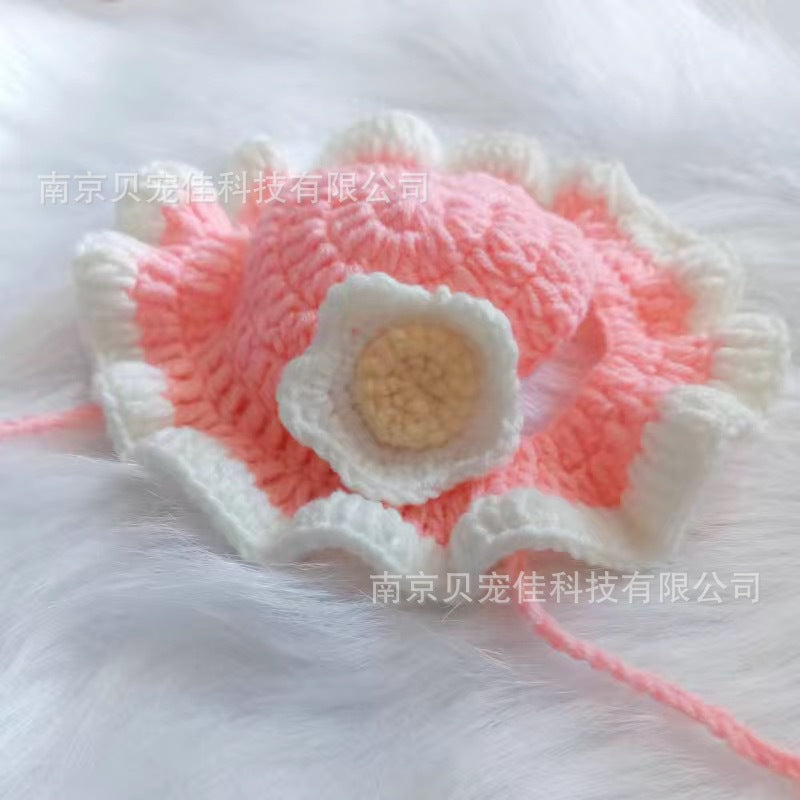 KFX-4745661 Wool Knitted Pet Hood for Dogs and Cats - Seasonal Fun Hats in Various Designs