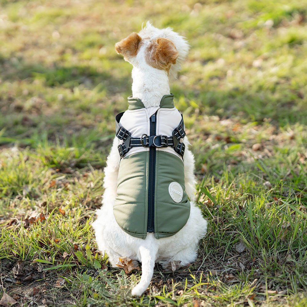 KFX-4746429 Cold-Proof Dog Vest for All Breeds - Available in Blue, Green, Brown (XS-5XL)