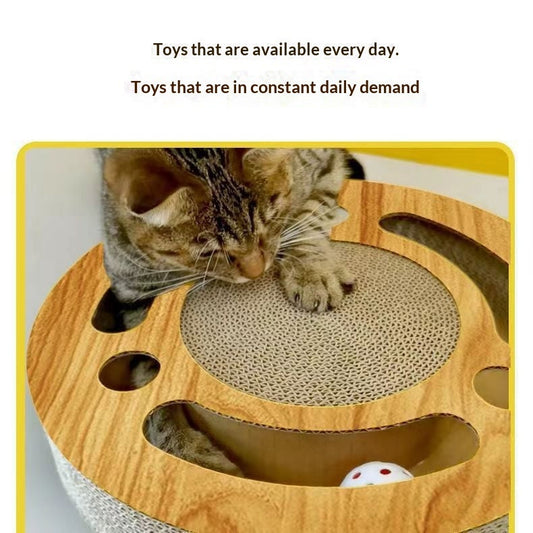 KFX-4746813 2-in-1 Cat Scratch Pad Toy - Round and Square Paper Plates for Engaging Play