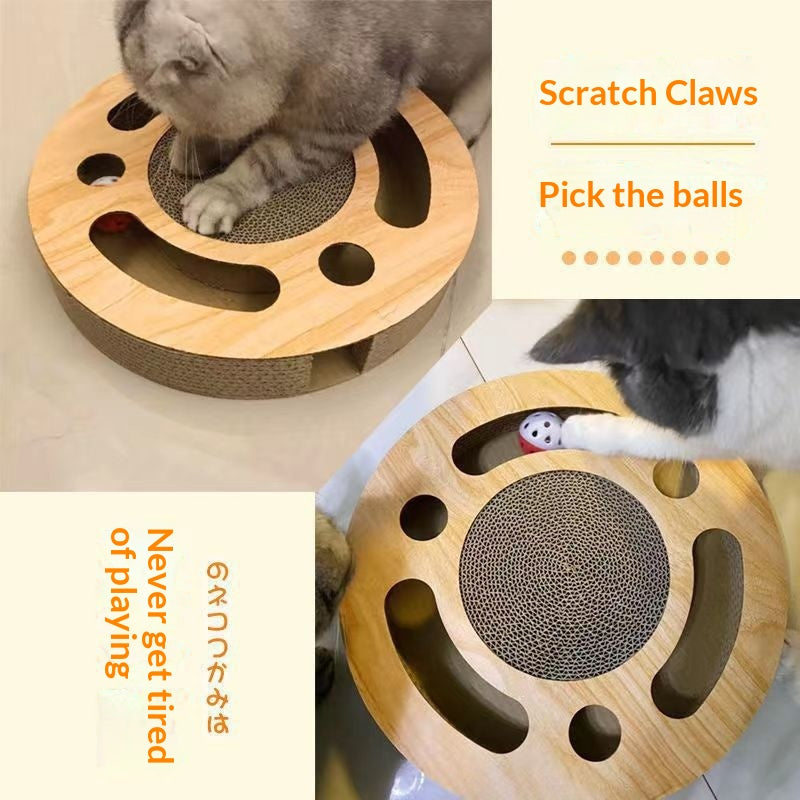 KFX-4746813 2-in-1 Cat Scratch Pad Toy - Round and Square Paper Plates for Engaging Play