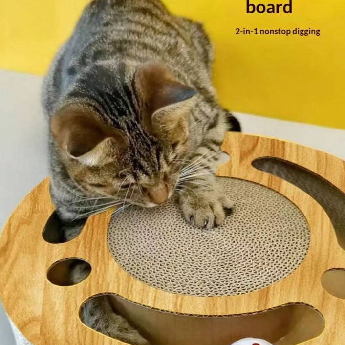 KFX-4746813 2-in-1 Cat Scratch Pad Toy - Round and Square Paper Plates for Engaging Play