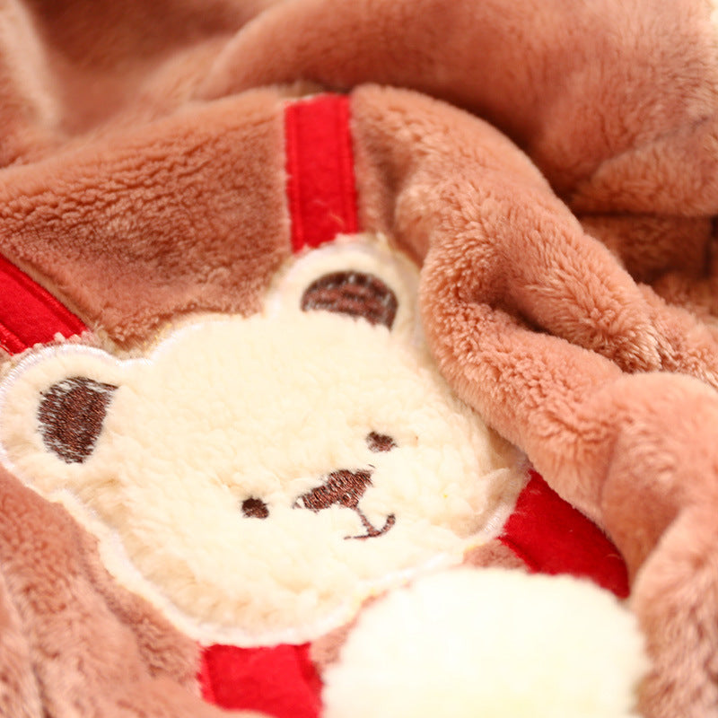 KFX-4747197 Transformed Warm Snowball Bear Dog Clothes in Brown, Pink, Gray, and Beige