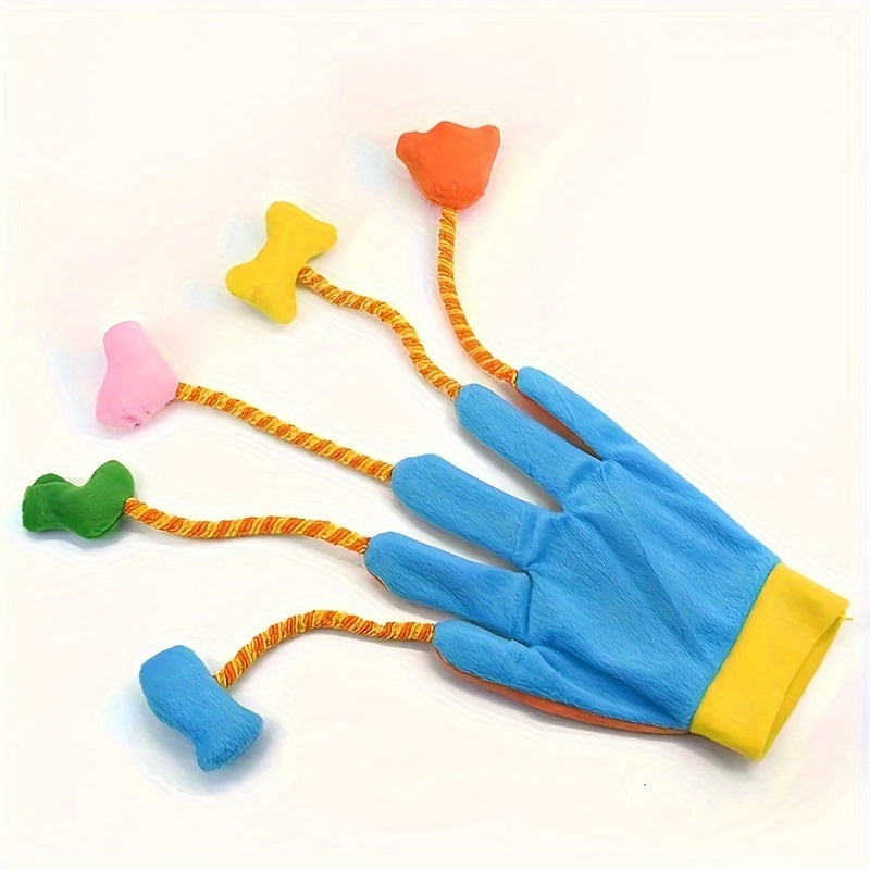 KFX-4748093 Interactive Plush Cat Toy with Magic Glove and Integrated Bell - 40x11cm