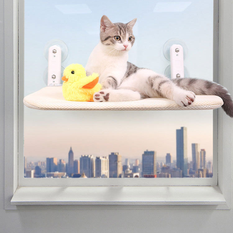 KFX-4748221 Four Seasons Universal Cat Litter Hammock with Suction Cups for Window Use, Foldable Design