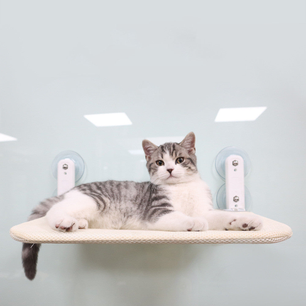 KFX-4748221 Four Seasons Universal Cat Litter Hammock with Suction Cups for Window Use, Foldable Design