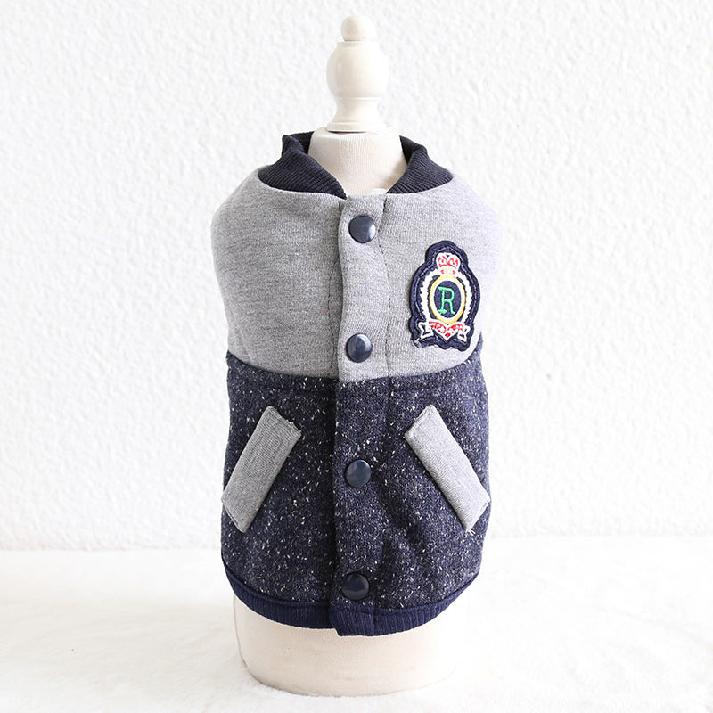 KFX-4748989 Stylish Baseball Coat for Dogs - Two-Legged Pet Apparel in Various Sizes
