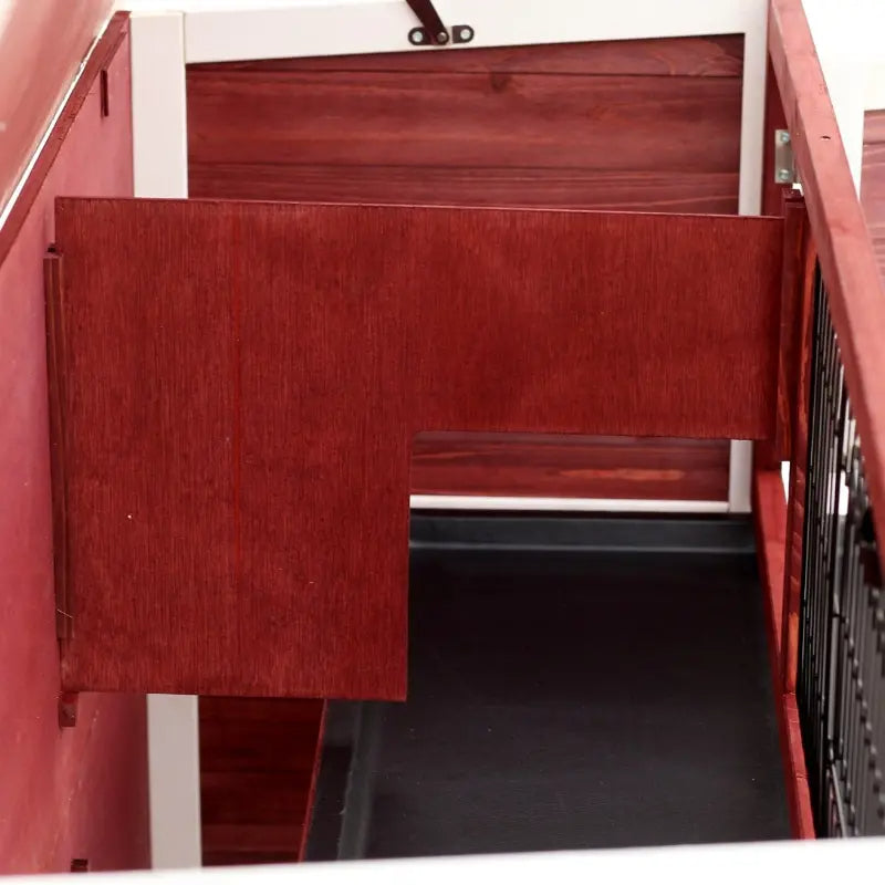 KFX-4750269 Large 2-Story Rabbit Hutch with Lockable Doors and Removable Floor Trays for Small Animals
